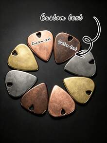 Custom Engraved Metal Guitar Picks, Musician Commemorative Gift, Personalized Guitar Picks, Niche Musical Instrument Accessory For Men And Women, Musician Commemorative Gift, Personalized Jewelry, Made Of Innovative Material, Suitable For Parents Celebration Gift, Couples, Friends, Family Creative Gift - Multicolor - View 1