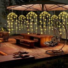 Solar Powered Magic Jellyfish LED Hanging Light, Fantasy Underwater Theme Fairy Light, Waterproof Outdoor Pendant Lamp, Suitable For Garden Trees, Patio, Holiday Party Atmosphere Decoration - Jellyfish - View 5