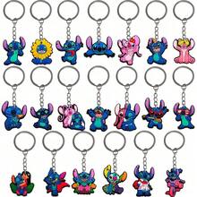 Disney Random 10PCS Embroidered Keychain Set - Cute Cartoon PVC Pendant, Vibrant Design, Suitable For Party Favors, Gift Bags And Birthday Supplies, Halloween Christmas Keychains - One Size - View 7