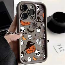 Halloween Pumpkin Ghost Silicone Phone Case For IPhone 16 15 14 13 12 11 Pro Max 17 Air Plus Soft Cover 0ZWO - 酒紅色 - 查看 4