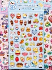 Colorful 3D Epoxy Resin Stickers - Solid Stickers - Cute Animal Series, Exquisite Appearance, 3D Design, Waterproof Self-Adhesive Decorative Stickers, Comfortable Touch, Rich Decorative Atmosphere, Suitable For DIY Decoration, Toys, Manuals, Journals, Notebooks, Laptops, Phone Cases, Etc. - Multicolor - View 6