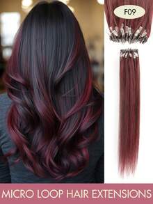 Women's Micro Ring Human Hair Extensions, Rainbow Color 12-20 Inch 30g Straight Hair Micro Bead Extensions, Add Length And Volume, Suitable For Party, Holiday And Daily Hairstyles - Multicolor - View 38