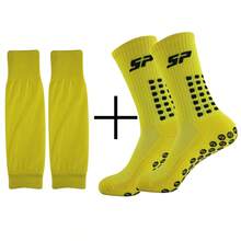 Socks & Leg Sleeves Combo Set, Outdoor Sports Football Socks With Anti-Slip Grip Dots, Football Leg Guards - Multicolor - View 13