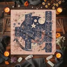 1 buah Kain Altar Tarot dengan Susunan 10 Kartu, Taplak Meja Pembacaan Tarot Astrologi Bunga Bulan, Dekorasi Ramalan Sihir, Alas Tarot - MultiWarna - View 3