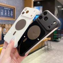 Magnetic Shockproof Phone Case Compatible With IPhone, Large Opening Full Camera Lens Protection, Matte Wavy Texture Anti-Fingerprint Protective Cover, Compatible With Wireless Charger, Designed For Women, Suitable For IPhone 18/Ultra/17/16/15/14/13/12 Series - White - View 3