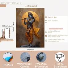 1 pieza Póster Moderno del Dios de la Flauta - Arte de Pared de Deidad & Zen, Impresión en Lienzo, Adecuado para Sala de Estar, Dormitorio, Decoración de Estudio de Yoga - Regalo Espiritual para Espacio de Meditación, Arte Religioso, 2D Plano - C - Ver 17