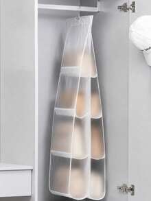 8/6-Slot Space-Saving Hanging Storage Bag, Multi-Pocket Wall-Mounted Handbag & Wallet Organizer, Closet & Wardrobe Hook Storage, Suitable For Handbags, Wallets & Accessories, Ideal For Closet, Storage Rack & Bedroom Organization - Multicolor - View 18