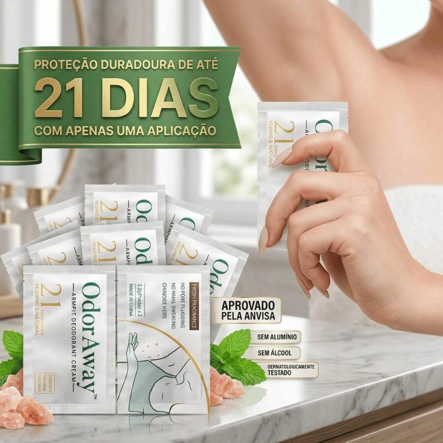 Desodorante Natural Vegano OdorAway Duração Até 21 Dias Sem Alúminio Axila Suvaco Pés Elimina Odores - Multi Aromas - Visão 1
