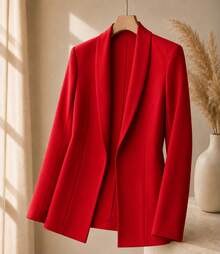 Women Lightweight Blazers - Red - View 3
