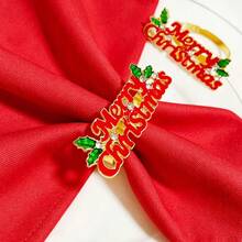 FILIAL MIN Christmas Metal Napkin Rings, Reindeer Garlands, Christmas Trees, Snowflake Napkin Rings, Napkin Clasps, Dining Table Decorations - Style 4 - View 2