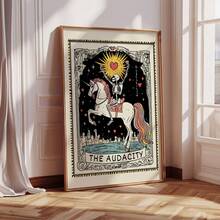 1pc Frameless Tarot Skeleton Gothic Wall Art Poster, Perfect For Dorms, Bedrooms, Parties, With A Minimalist Witchy Vibe, Back-To-School Gift - Frameless - View 3