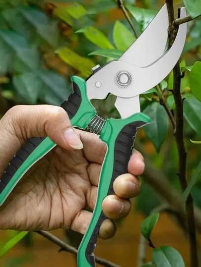 1pc Professional Heavy-Duty Garden Pruning Shears With Non-Slip Grip - Suitable For Thick Branch Pruning, Floral Arrangement, Landscape Beautification - Ergonomic - Ideal Gardening Gift For Professionals And Enthusiasts, Lawn Care Tool, Modern Design, Sturdy Construction, Random Color