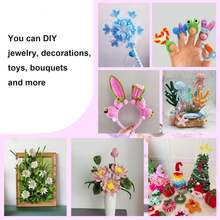 824pcs DIY Floral Handmade Set, Large Capacity Chenille Pipe Cleaner Fuzzy Sticks Handmade Bouquet Materials, Holiday Gifts And Home Decor Supplies - 824pcs - View 5