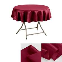 1PC Indoor/Outdoor Round Tablecloth, Warm Atmosphere, Pure White Round Tablecloth, Study Desk Decoration, Living Room Dining Table Arrangement, Suitable For Daily Family Meals, Weekend Breakfast - Multicolor - View 9