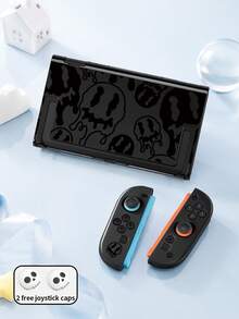 1pc Black Smiling Face Pattern Protective Case Compatible With Switch 2/OLED/Switch NS/Lite/Switch Battery Version Game Console Accessory - Black - View 3