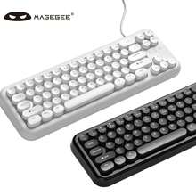65% MageGee TS91 Mini White/Black Membrane Keyboard With RGB Backlit, Silent & Machanical Feeling & Creamy Typing, Suitable For Gaming Player & Work Officer, Home, Family, Gift, Perfect For Desktop/Laptop - View 2
