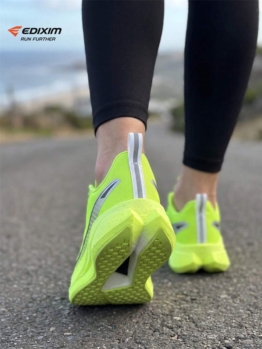 EDIXIM Women's Road Running Shoes 2026 Summer Breathable Mesh Sports Shoes Lightweight Running Shoes Shock Absorption Rebound Soft Sole Jump Rope Shoes - Fluorescent Green - View 1