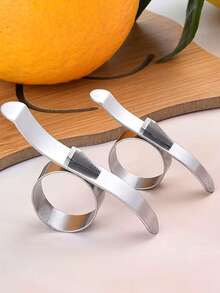 Stainless Steel Orange Peeler, Finger Ring Citrus Peeler, Grapefruit Peeler, Peeling Tool, Suitable For Various Fruits, Orange, Citrus, Lemon, Pomelo, Dragon Fruit, Etc., Suitable For Home, Kitchen, Restaurant, Bakery, Cake Shop, Fruit Store - Multicolor - View 3