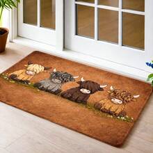1pc Cute Highland Cow Doormat, Bathroom Mat, Durable Machine Washable Entryway Rug, Suitable For Indoor, Living Room, Bedroom, Kitchen, Office, Hallway, Porch, Dog Mat, Front Door Mat, Entryway Mat - Multiple Styles - View 4