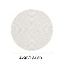 Woven Rope Placemat & Drink Coaster Set, Farmhouse Boho Minimalist Table Decor For Coffee Table Dining Table, Natural Handwoven Round Table Mats For Home Kitchen Dining Party Decoration, 1Pc 4Pcs - White - View 8