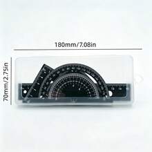 4-Piece Metal Ruler Set, Includes Straight Ruler, Triangle Ruler, Protractor, Specialized For Measuring And Drawing, Ideal For School, Office And Woodworking, Multi-Functional, Resistant To Bending, Clear Markings, Rounded Edges For - Multi-color - View 5