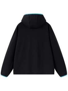 Jaket Berkerudung Ritsleting NBCT Wanita, Pilihan Multi-Warna, Gaya Fungsional, Jaket Olahraga Serbaguna dengan Potongan Longgar untuk Aktivitas Luar Ruangan, Berkemah, Mendaki - Hitam - View 3