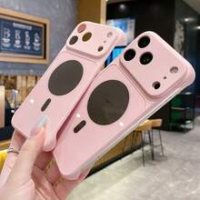Magnetic Shockproof Phone Case Compatible With IPhone, Large Opening Full Camera Lens Protection, Matte Wavy Pattern Anti-Fingerprint Protective Cover, Compatible With Wireless Charger, Designed For Women, Suitable For IPhone 18/Ultra/17/16/15/14/13/12 Series - Pink - View 4