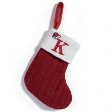 1pc Cute Letter Christmas Sock Decoration Creative Christmas Tree Hanging Ornament Woolen Knitted Socks Decor Prop - A - View 11