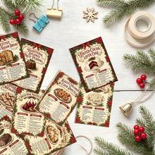 20pcs Retro Christmas Baking Recipe Cards, Festive Christmas Dessert Baking Guide Cards With Ingredients & Procedure, Holiday Food Theme Recipe Reference Cards, Xmas Gifts For Home Bakers - A - View 6