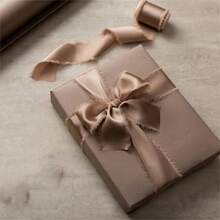 1 Roll Silk Satin Frayed Edge Ribbon For Crafts, Wedding Invitation Decoration, Gift Wrapping 1.5inch X 4.5m - View 5
