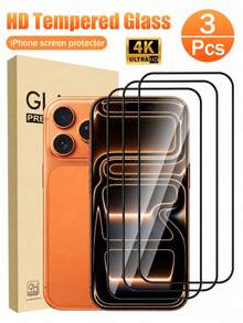 CASECOPS 3Pcs Silkscreen Full Screen HD Anti-Scratch Tempered Glass Screen Protector, Compatible With IPhone 18 Pro/18 Pro Max/17/16 Pro Max/16/16 Pro/16 Plus/15 Pro Max/15/15 Pro/15 Plus/14 Pro Max/14/14 Pro/14 Plus/13 Pro Max/13/13 Pro/12/11, Full Coverage, Anti-Scratch, Anti-Fingerprint, No Bubbles, Easy To Install, High-Quality Cell Phone Accessories - 3PCS - View 43
