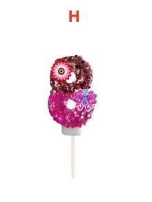 1 Stück farbige Glitzerkerze für Geburtstag, mit roségoldenem Glitzer im oberen Teil und magentafarbenem irisierendem Glitzer im unteren Teil, kombiniert mit kleinen Blumen und lila-rosa Schmetterling aus weichem Gummi. Geeignet für Halloween-Dekoration, Weihnachten - Verschiedenfarbig - Übersicht 14