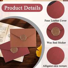 1 Set/5 Sets Luxury Linen Envelope & Writing Paper Set With Wax Seal Stamp, Suitable For DIY Gifts, Wedding Invitations, Office Use, Party Invitations, Gift Cards, Graduation Season, Wedding, Party, Holiday, Teacher's Day, Birthday Party - Luxury Envelopes Set - View 4