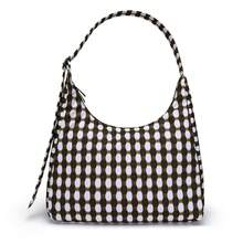 Nylon Women's Shoulder Bag, Black & White Plaid Cross-Pattern Solid Color Polka Dot Handheld Bucket Bag, Large Capacity Commuter Tote Shopping Bag - Multicolor - View 7