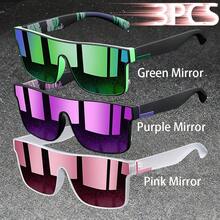 3PCS Fashion Vintage Square Sports Glasses Flat Frame Street For Unisex Eyewear For Choice For Outdoor Vacation And Daily Clothing Matching - 3PCSF766 - View 17