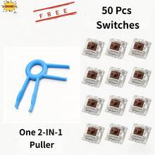 Saklar Keyboard Mekanik 50/104 Buah Biru/Coklat/Merah/Hitam, Satu Pencabut, Hot-Swap, Linear, Taktil, Saklar Klik, Aksesori Keyboard Mekanik Kustom DIY untuk Bermain Game dan Mengetik - View 16
