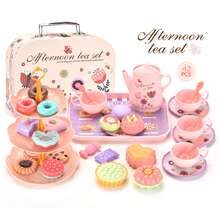 Girls And Boys Afternoon Tea Snack Tea Set Toy Set Includes Tea Set, Realistic Desserts, Carrying Case, Pretend Play Children's Kitchen Toy, 3-8 Years Old Girls Princess Birthday Party Gift (Accessory Colors Random, Gift Box Is Cardboard) - Multicolor - View 2