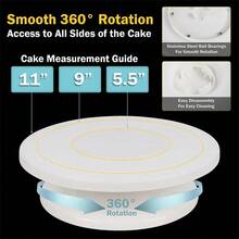 6 Pieces 11 Inch Cake Turntable Cake Stand With 2 Frosting Angled Spatulas 3 Frosting Spatulas Baking Accessories Tools - Multicolor - View 5