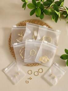 30/10pcs Self-Sealing EVA Storage Bags, Moisture-Proof And Dust-Proof, Excellent Jewelry Storage Bags, Anti-Oxidation And Reusable, Suitable For Storing Earrings, Rings, Necklaces, Bracelets, Bangles, Multiple Sizes Available, Ideal Gift For Women - White - View 3