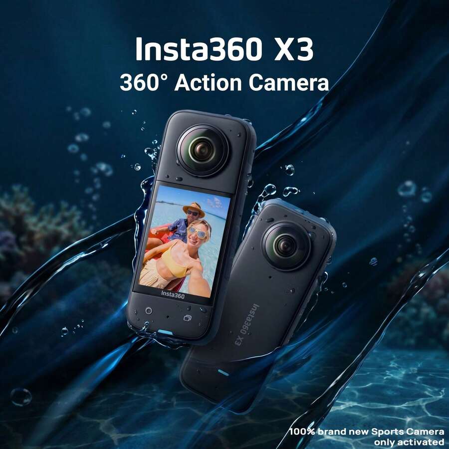 Insta360 X3 Panoramic Action Camera, Supports 5.7K 360° Active HDR Video, 4K Single Lens Camera, IPX8 Waterproof, Suitable For Motorcycle, Sports And Vlogging (Brand New Only Activated) - View 1