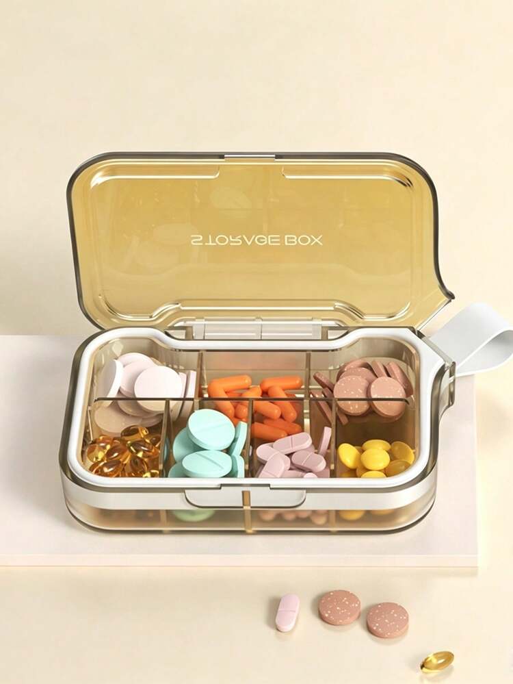 4/7 Compartment Sealed Waterproof Pill Box, Portable Lightweight Pill Storage Box, Compact Travel Storage Box, Suitable For Pills, Rings, Earrings And Small Jewelry, Pocket-Sized Daily Carry Container, Suitable For Outdoor, Travel, Home Use - Multicolor - View 14