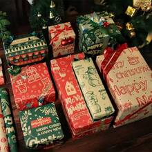 34/68/106pcs Christmas Gift Wrapping Paper(Includes Stickers), Cute Santa Claus Christmas Hat Christmas Snowman Wrapping Paper,Various Patterns - Style E - View 4