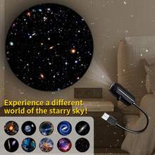 Starry Sky Galaxy Projection Light, Multi-Galaxy Image Replacement, LED Projector, 360° Rotatable USB Night Light, Moon Earth Mercury Mars Saturn, Suitable As Gift, Room Decor, Photo Background, Wall Ceiling Decoration, 360° Rotatable Direction Decorative Light Applicable To Various Flat Walls, Floors, Bedroom Ceilings, White Wall Decoration Light, Christmas Gift Holiday Gift Perfect Essential Gift For 13 Holidays - Galaxy Colorful Atmosphere Projector Light - View 3