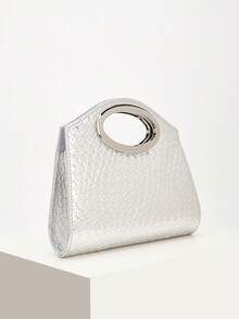 AIBBYDAR Women's Clutch Bag, Premium Handbag, Banquet Wedding Dress Matching Crossbody Clutch - Silver - View 8