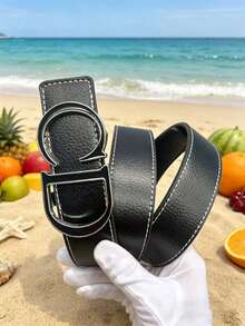 Men's Belt, Decorated With Classic Letter Pattern, Made Of High-Quality Alloy Buckle, Exquisite Printing, Lightweight And Business Style. Suitable For Summer, School Occasions, Applicable To Teenagers, Young Adults, Men, - Multicolor - View 4