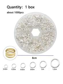 Handmade Jewelry Making Kit, Includes 1000pcs Open Jump Rings In Various Sizes (4mm-12mm) With Free Rings, Suitable For DIY Earrings, Necklaces And Other Jewelry Assembly, Made Of Round Metal Wire Connectors, Featuring Open Rings, Split Rings And Other Styles - Multicolor - View 10