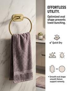 Bathroom Wall-Mounted Towel Rack, Towel Rack, Stainless Steel Hand Towel Ring, Towel Rack, Matte Black Drill-Free Cloth Rack, Heavy Duty Towel Hook, Face Towel And Hand Towel Rack, Hook, Bathroom Storage Organizer, Hardware Accessories, Silver/Gold - Multicolor - View 9