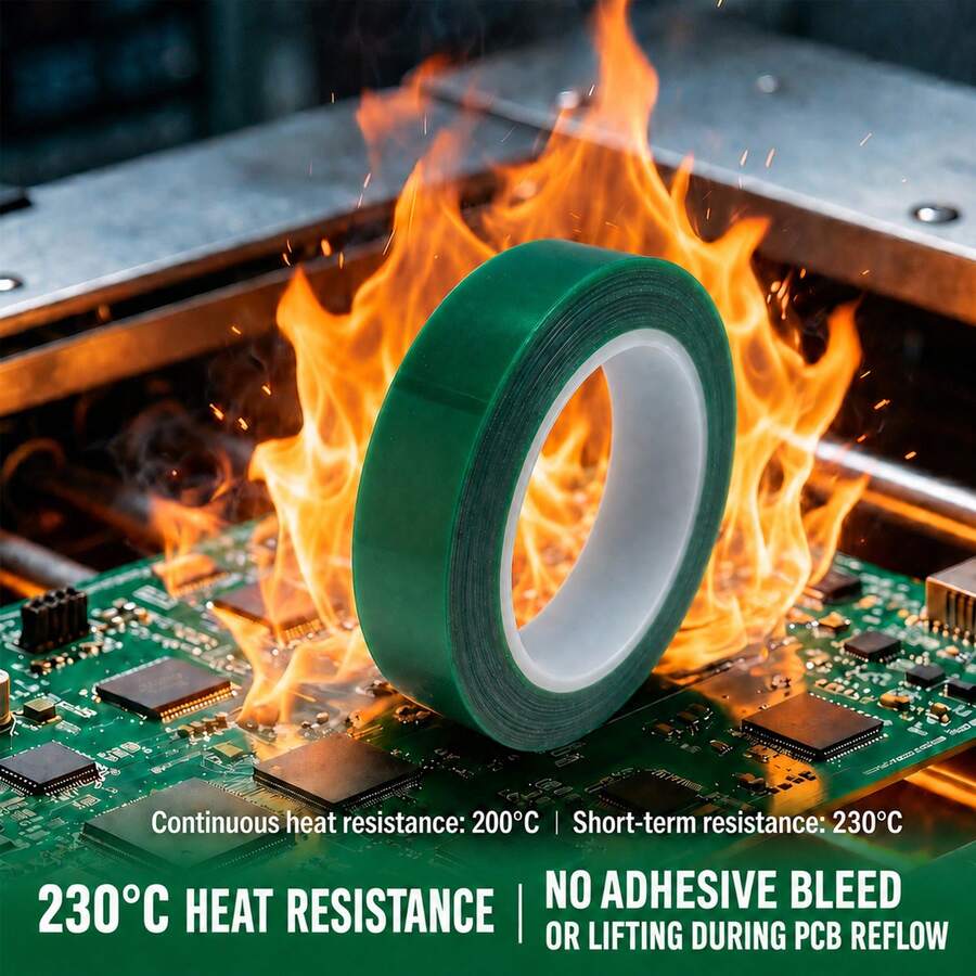 Tesa Green PET High-Temperature Masking Tape, Resistant To 200 Degrees, Powder Coated With Baking Paint Without Residue, High-Te - Round - View 1