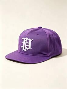 1pc Unisex Flat Brim Snapback Cap, P Letter Gothic Embroidery, Hip‑Hop Street Style, Adjustable, For Casual, Street, Party, Travel Daily Wear - Multicolor - View 12