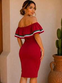 Women Short Dresses - Red - View 5
